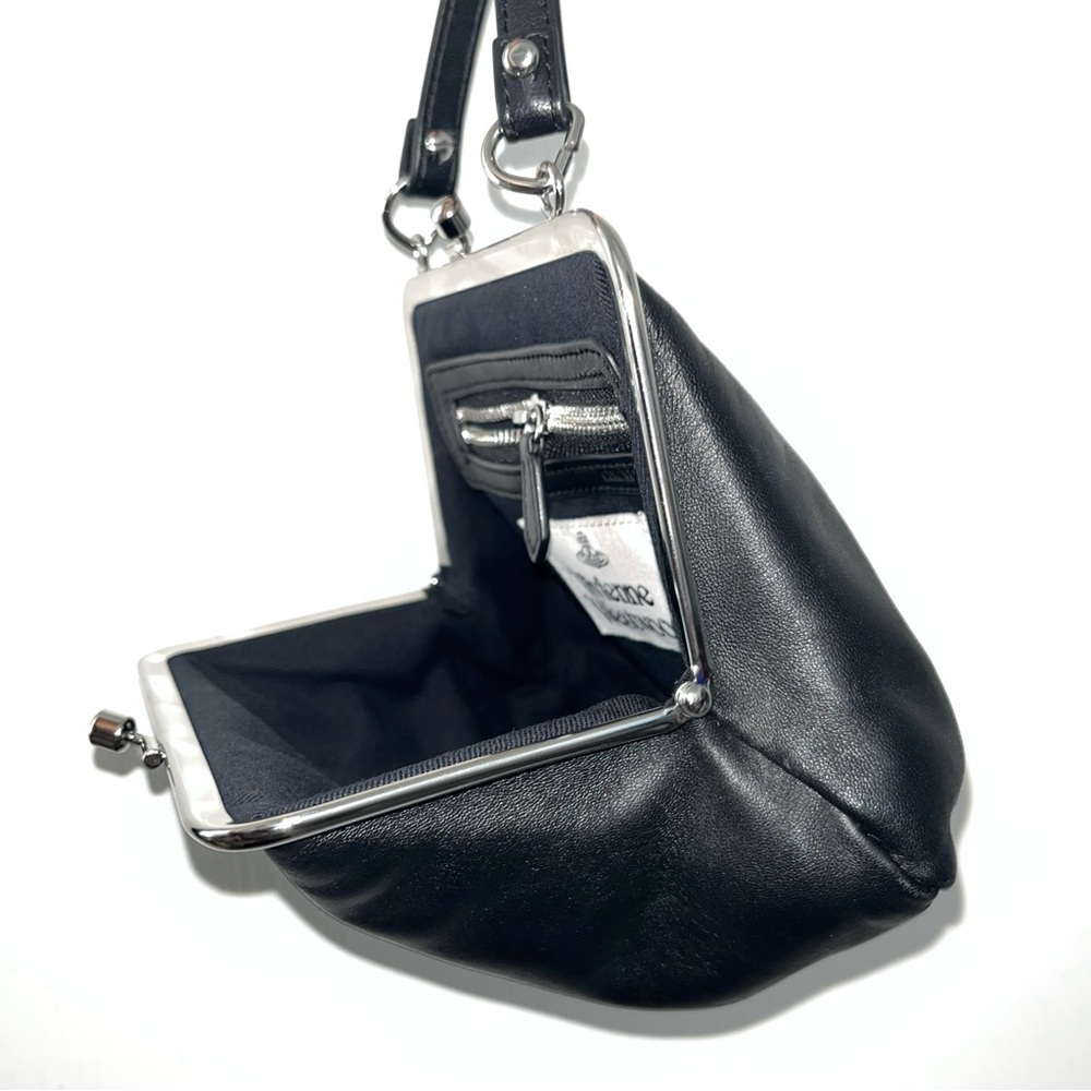 Vivienne Westwood: Kisslock Saturn Logo Mini Emma Granny Frame Crossbody Bag - Picture 8 of 16